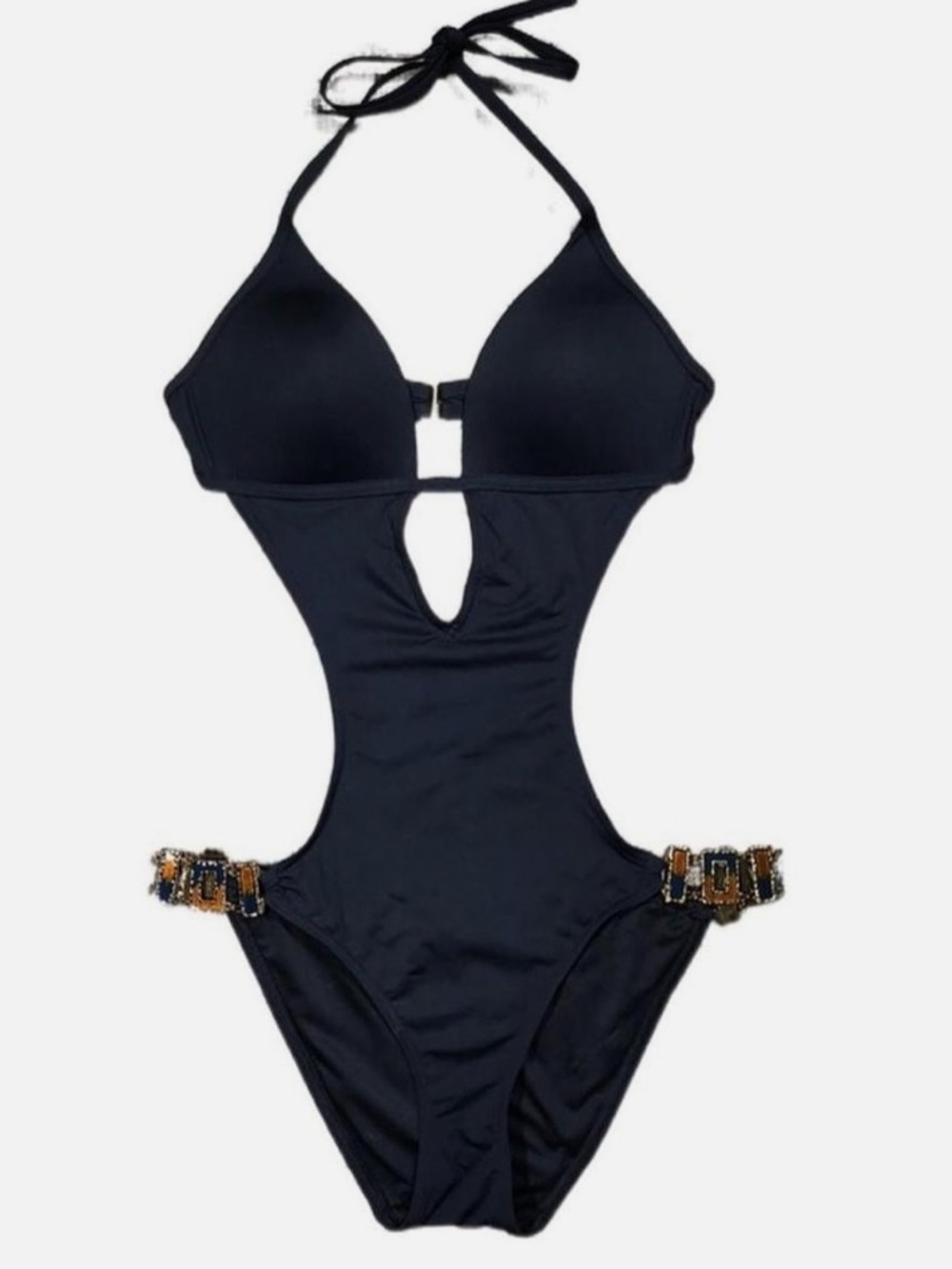 Victorias Secret Swim Monokini sexy One Piece SwimSuit black gems rare - Picture 3 of 8